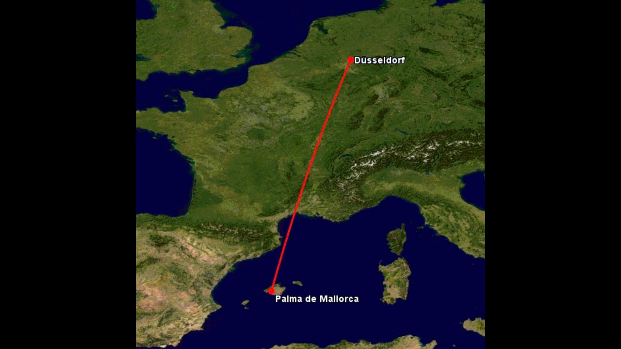 Palma nach Düsseldorf in 60 Sekunde